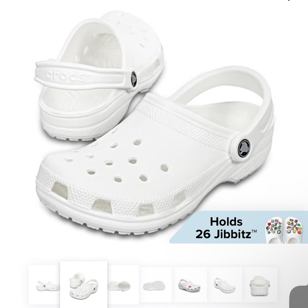 NWT Crocs Original Clogs, White, Unisex W7/M5